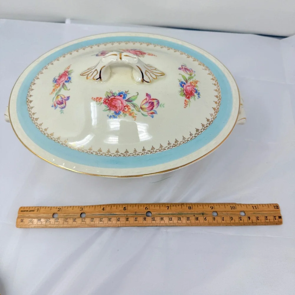 Vintage Homer Laughlin Georgian Eggshell Covered Vegetable  Dish f46 n5